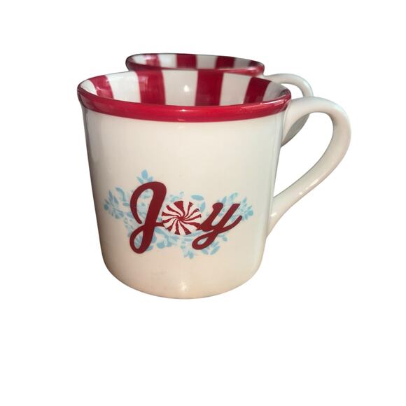 Starbucks Candy Cane Striped Red And White Christmas Holiday Coffee Mugs Two - Picture 2 of 9